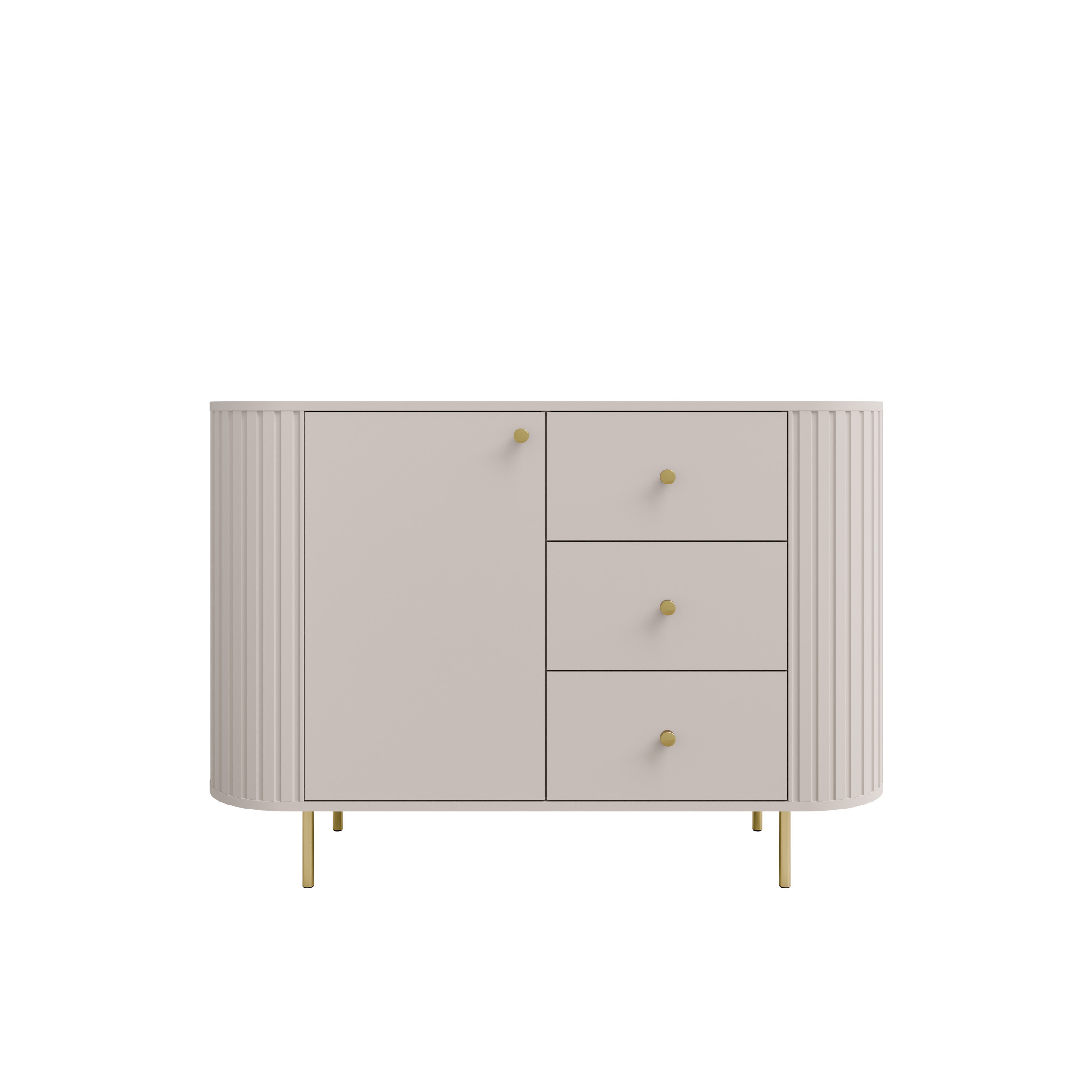 Komoda do salonu z trzema szufladami Flana 813 1F3S Beżowa