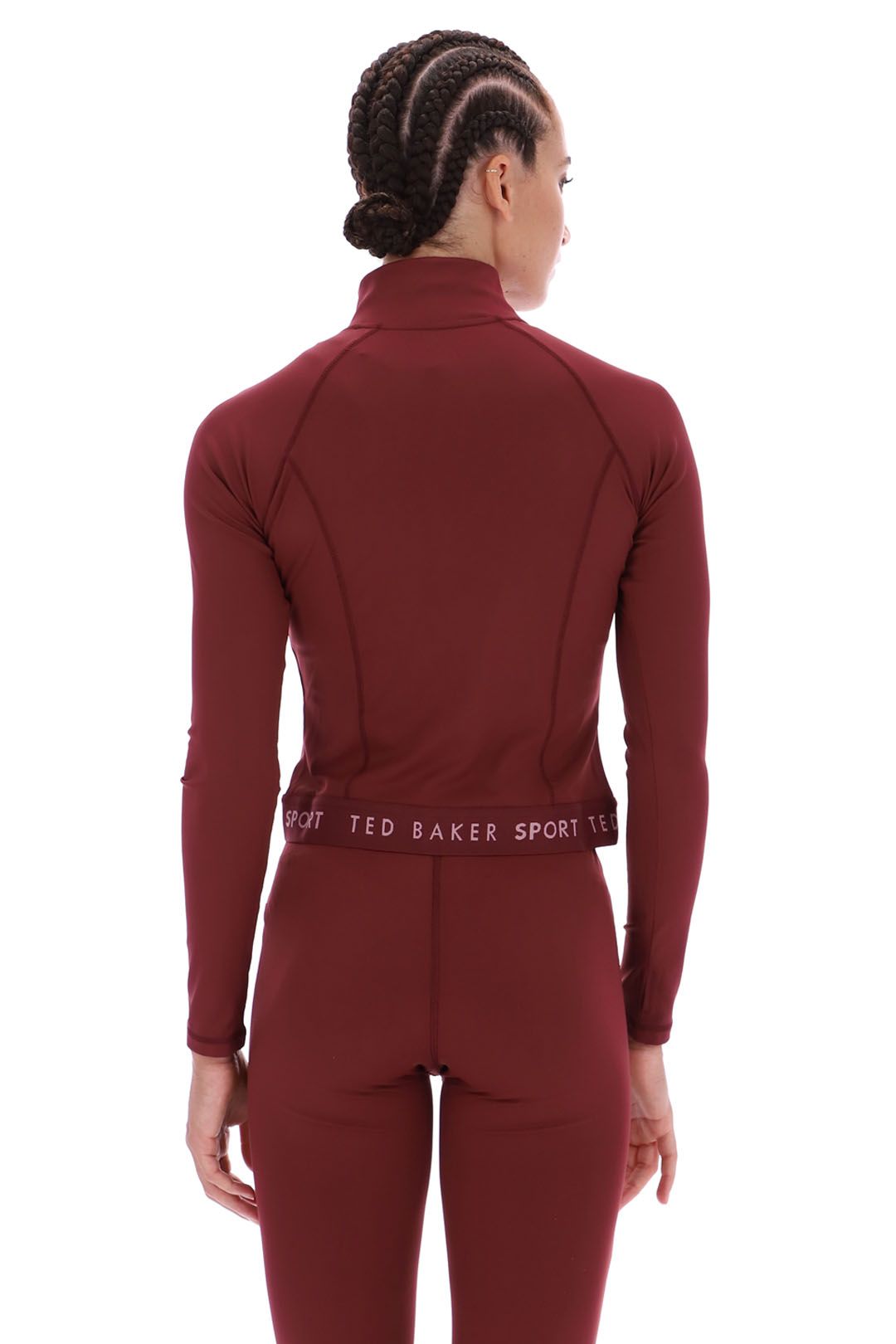 Ted Baker Tb Sport Maria Essentials Cropped Zip-Up Jacket Burgundy