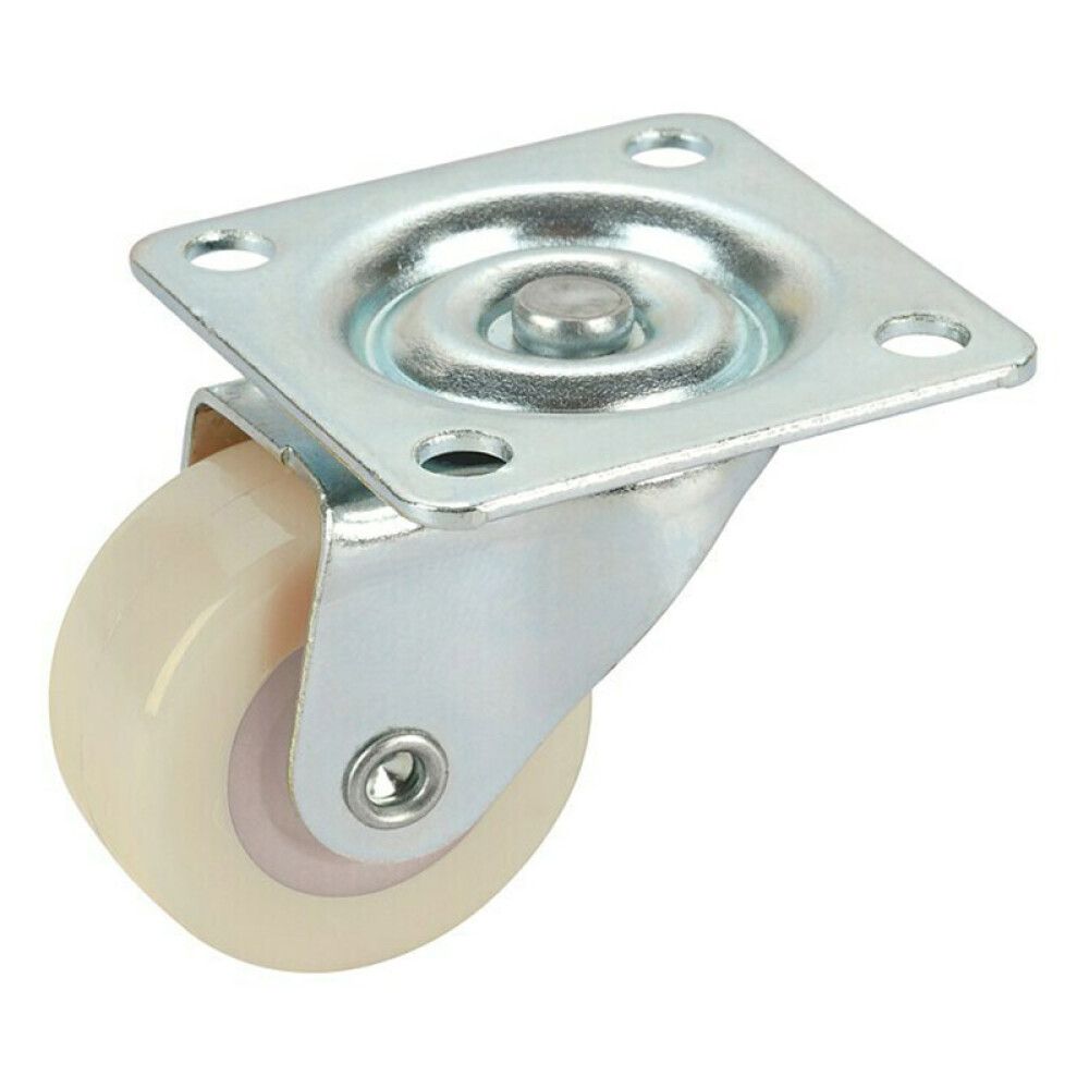 STYREHJUL PLATE 30MM HVIT