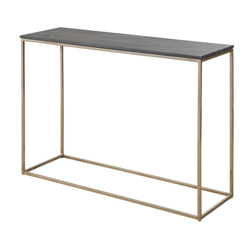 Marble - Console en marbre noir et métal coloris laiton