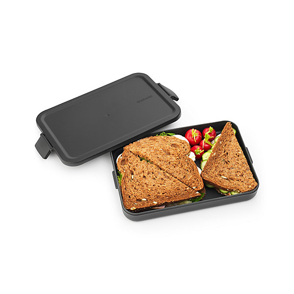 Boîte à repas plate Brabantia Make &Take gris foncé
