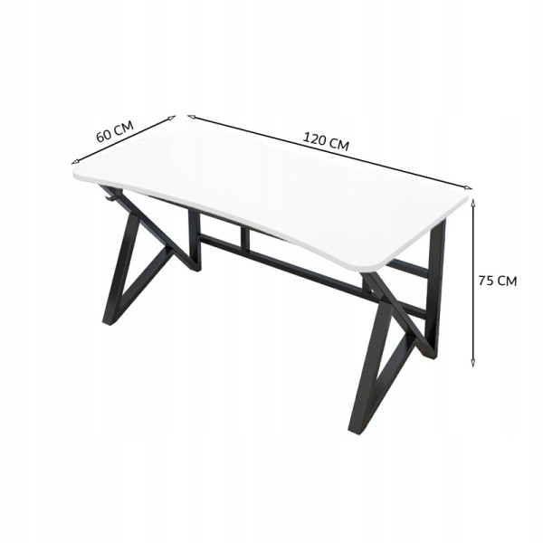 Biurko białe gamingowe dla gracza duże 120 cm