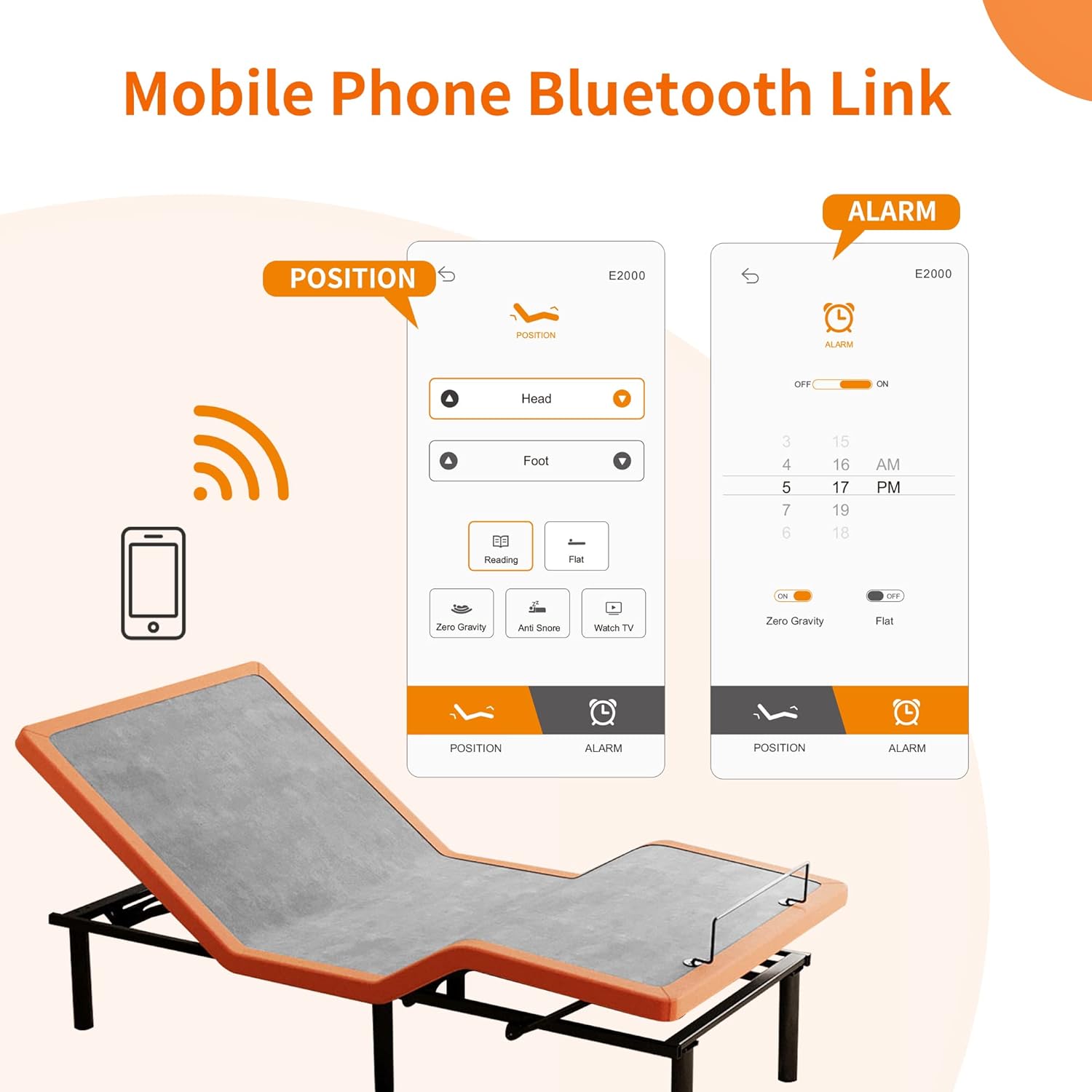 ESHINE Twin XL Adjustable Bed Frame with Mattress - 12 Memory Foam Hybrid Mattress(Medium), Wireless Remote, 5 Minutes Installation, Head and Foot Incline, 2000 Series