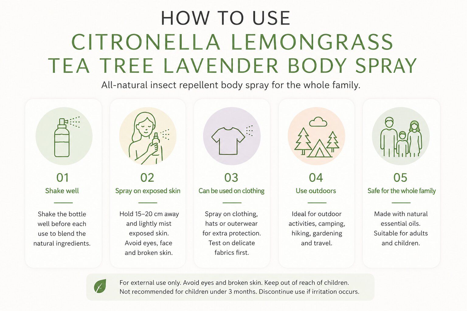 Aroma Energy Citronella & Lemongrass Tea Tree & Lavender BodySpray Insect Repellent