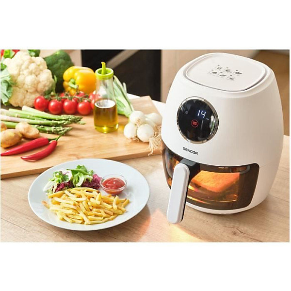Friteuse Electrique Airfryer - SENCOR - SFR 5340WH - 1300 W - 3,5 L - Blanc