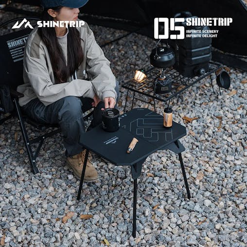 NNEOBA Ultralight Dual-Purpose Camping Adjustable Folding ABS Table Blac