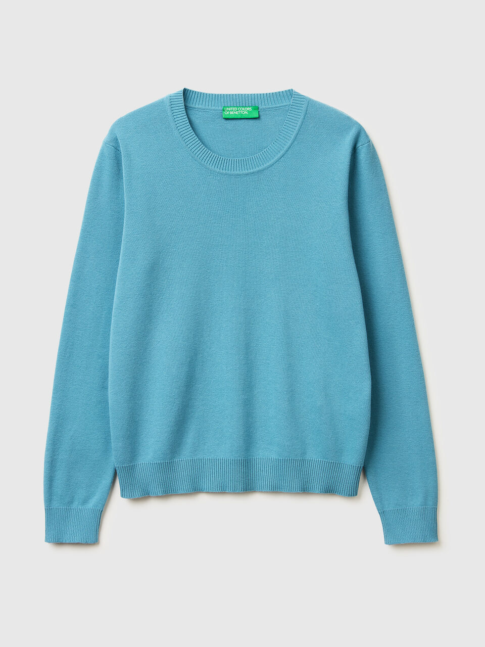 Powder blue sweater in cotton tricot