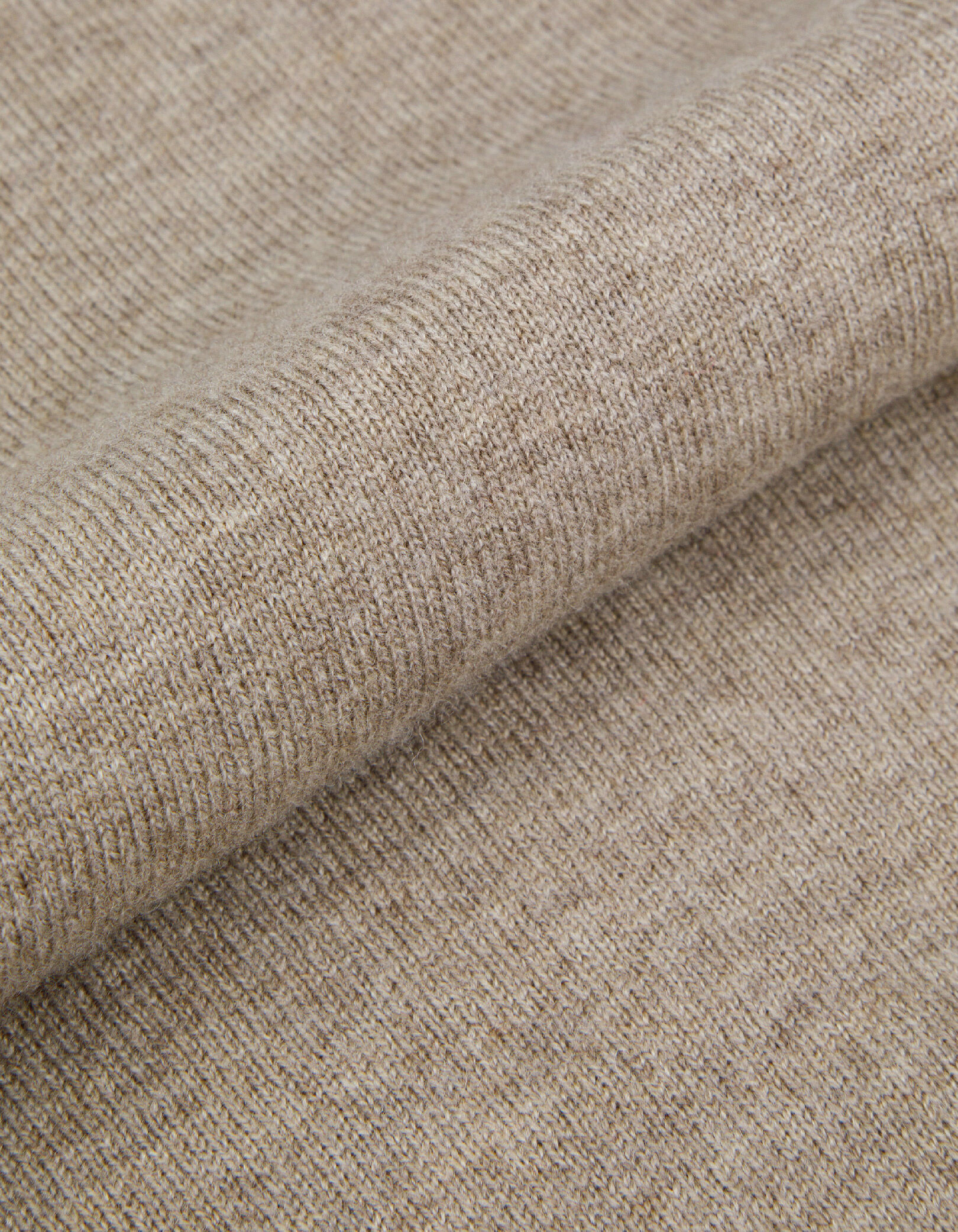 Pull laine beige tricot col trompe-l'oeil Femme