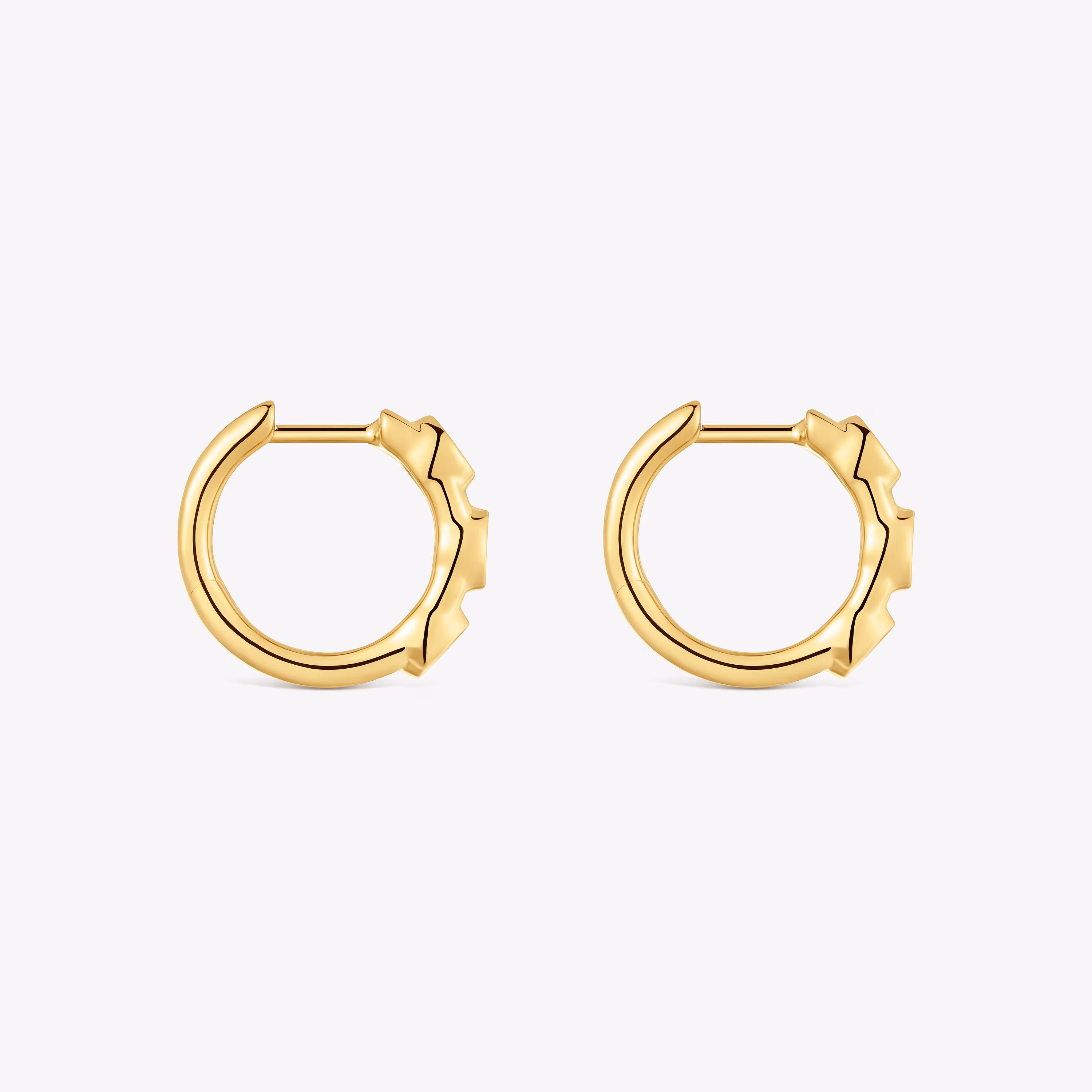 Pendientes de aro con baño de oro 18 kt sobre plata y diamantes creados en laboratorio Straight LGD