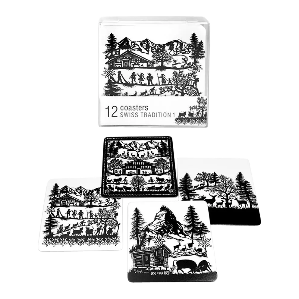 Untersetzer 12er-Set Swiss Tradition