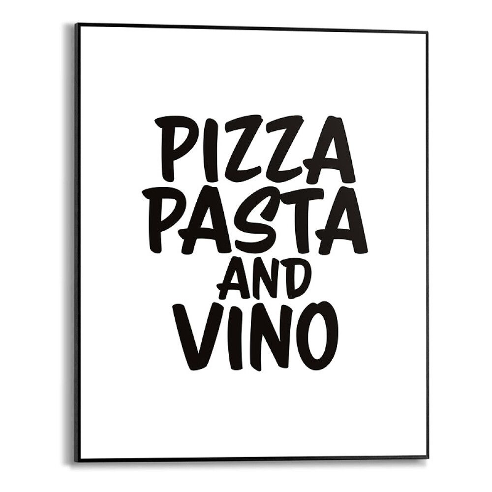 DEKORBILDE REINDERS PIZZA, PASTA OG VIN, SLIM RAMME 40X50CM SVART
