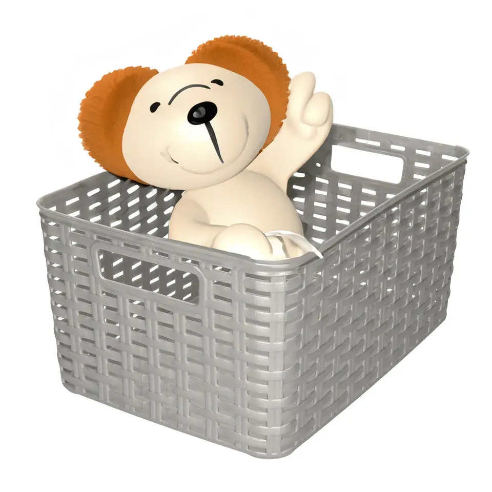 Plasticforte Opbergmand/kastmand - kunststof - zilver - 10L