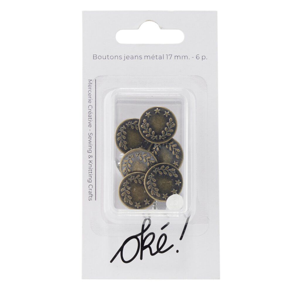 Bouton de jeans x6 en nickel