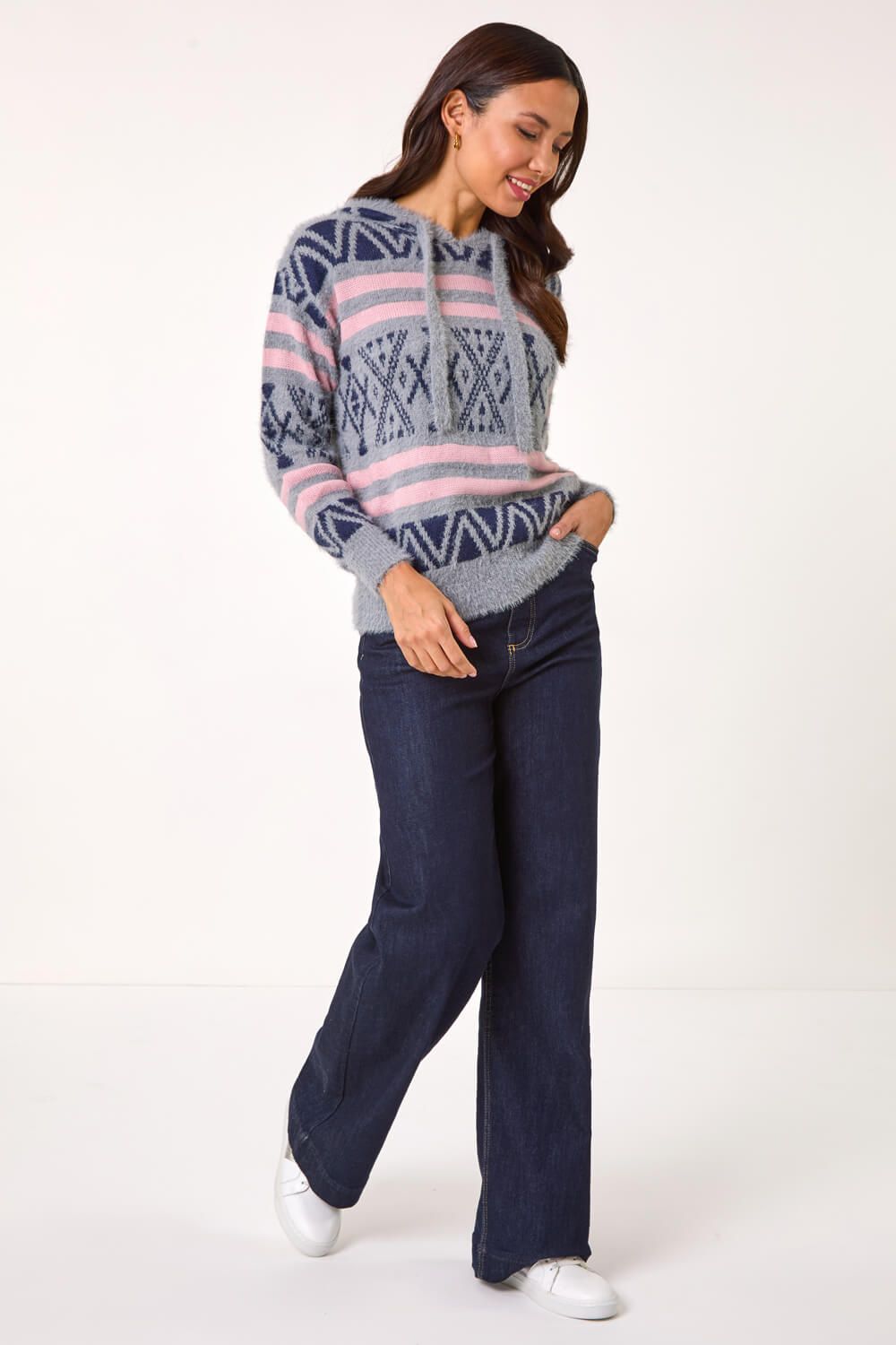Roman Jacquard Knit Hoodie
