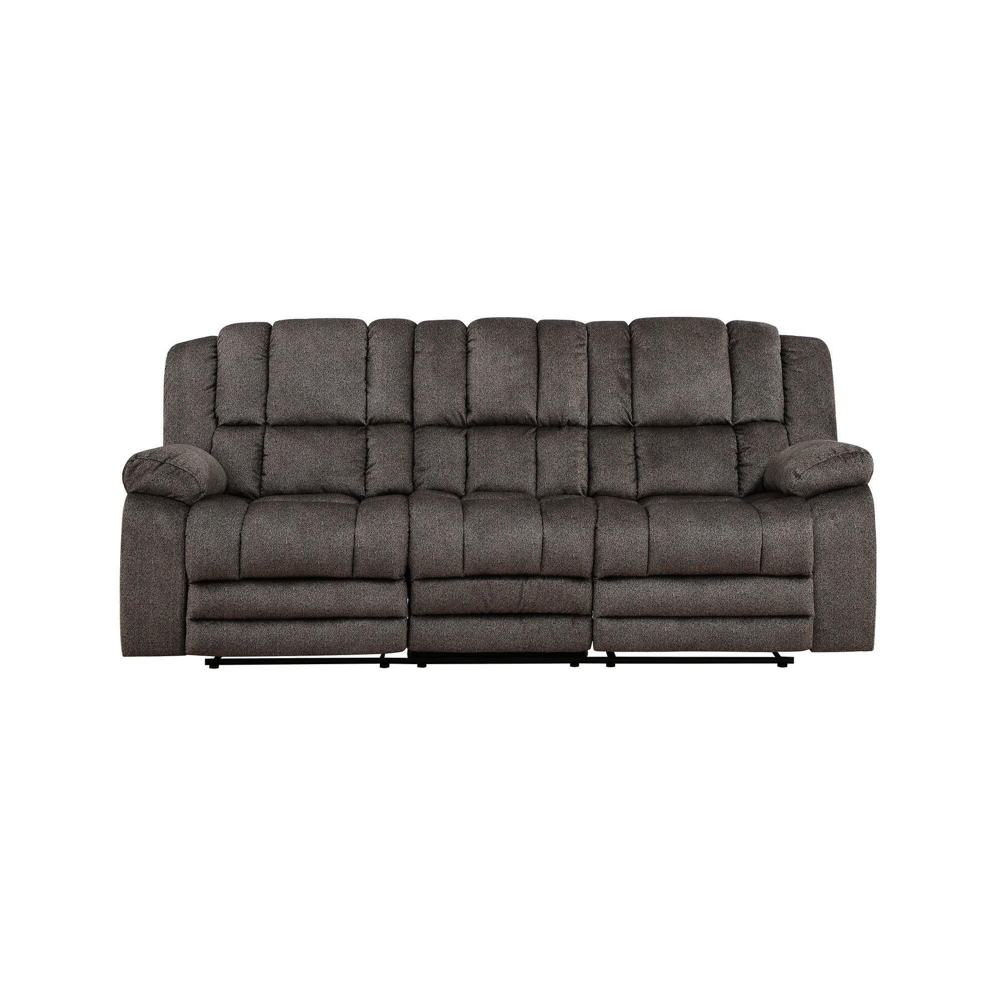 Porter Designs Knox Transitional Microfiber Manual Reclining Sofa, Gray