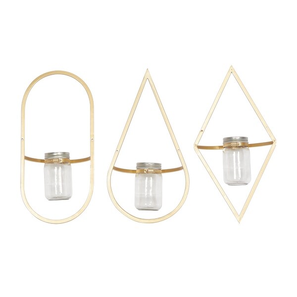 CosmoLiving by Cosmopolitan Gold Metal Wall Decor Set of 3