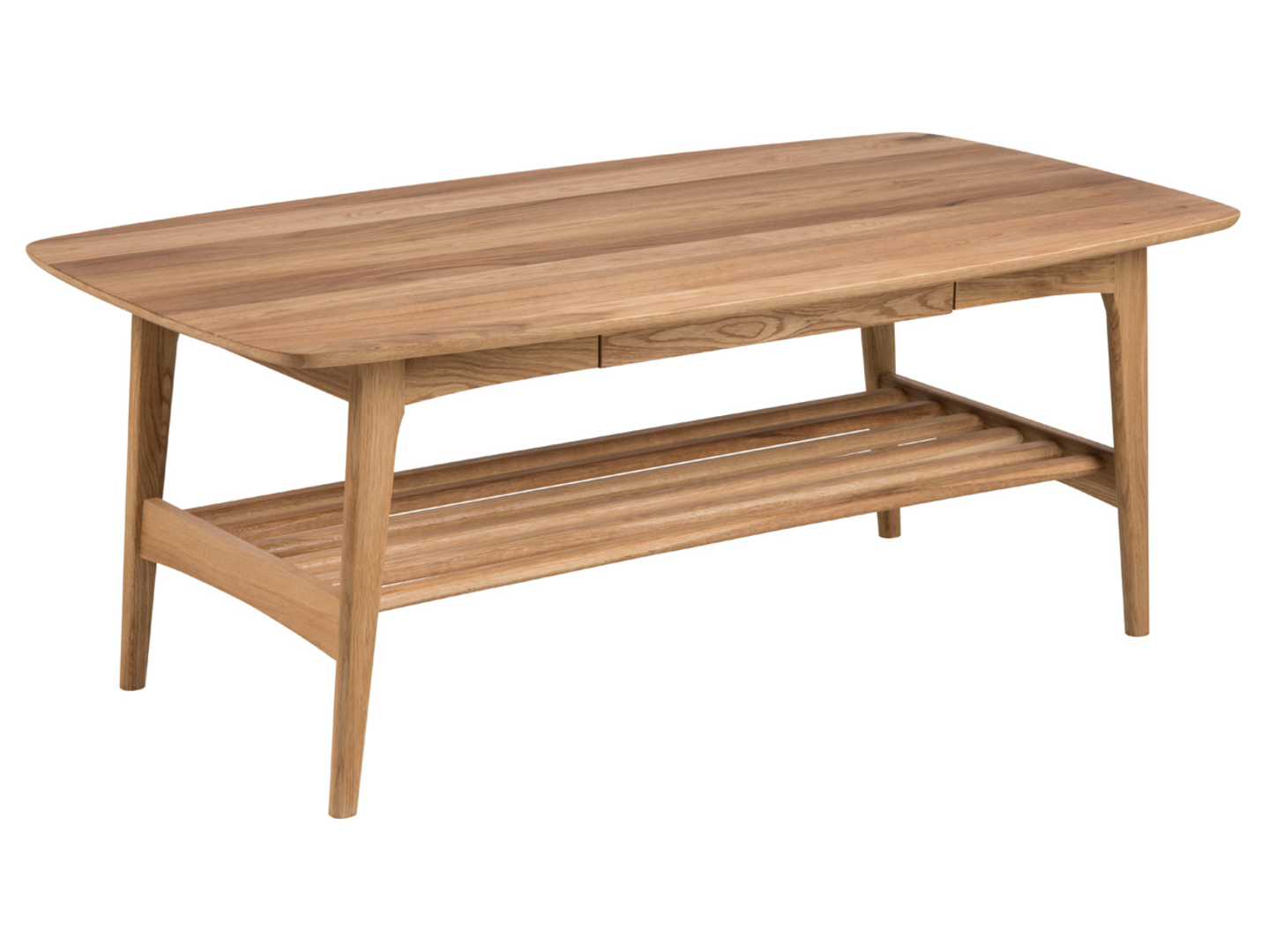 Ława Emma 130x70 z półką fornir dębowy