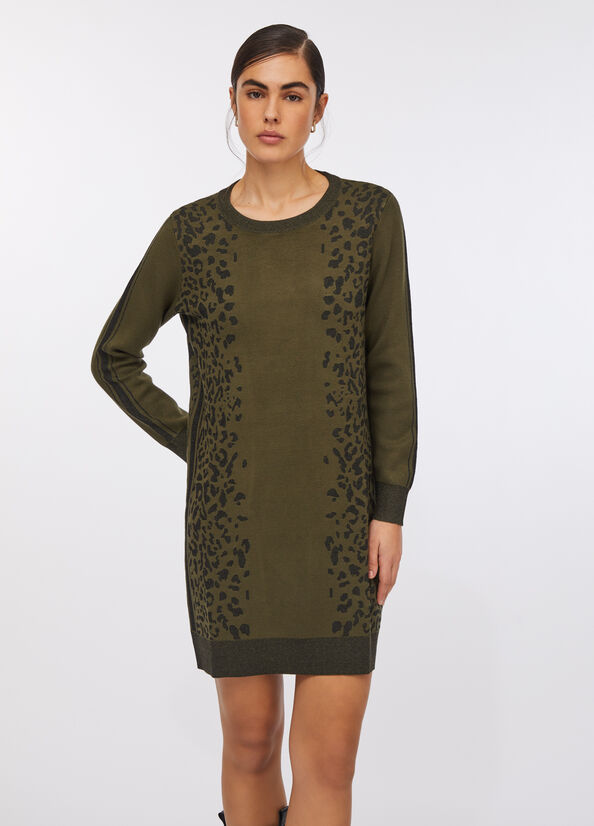 Abito animalier in maglia