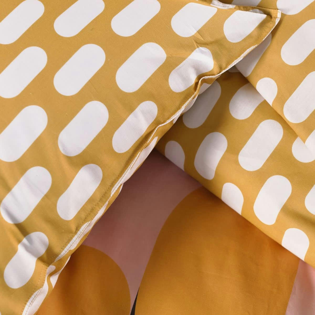 SUNSHINE EVA - Parure de lit imprimé en coton jaune 220x240