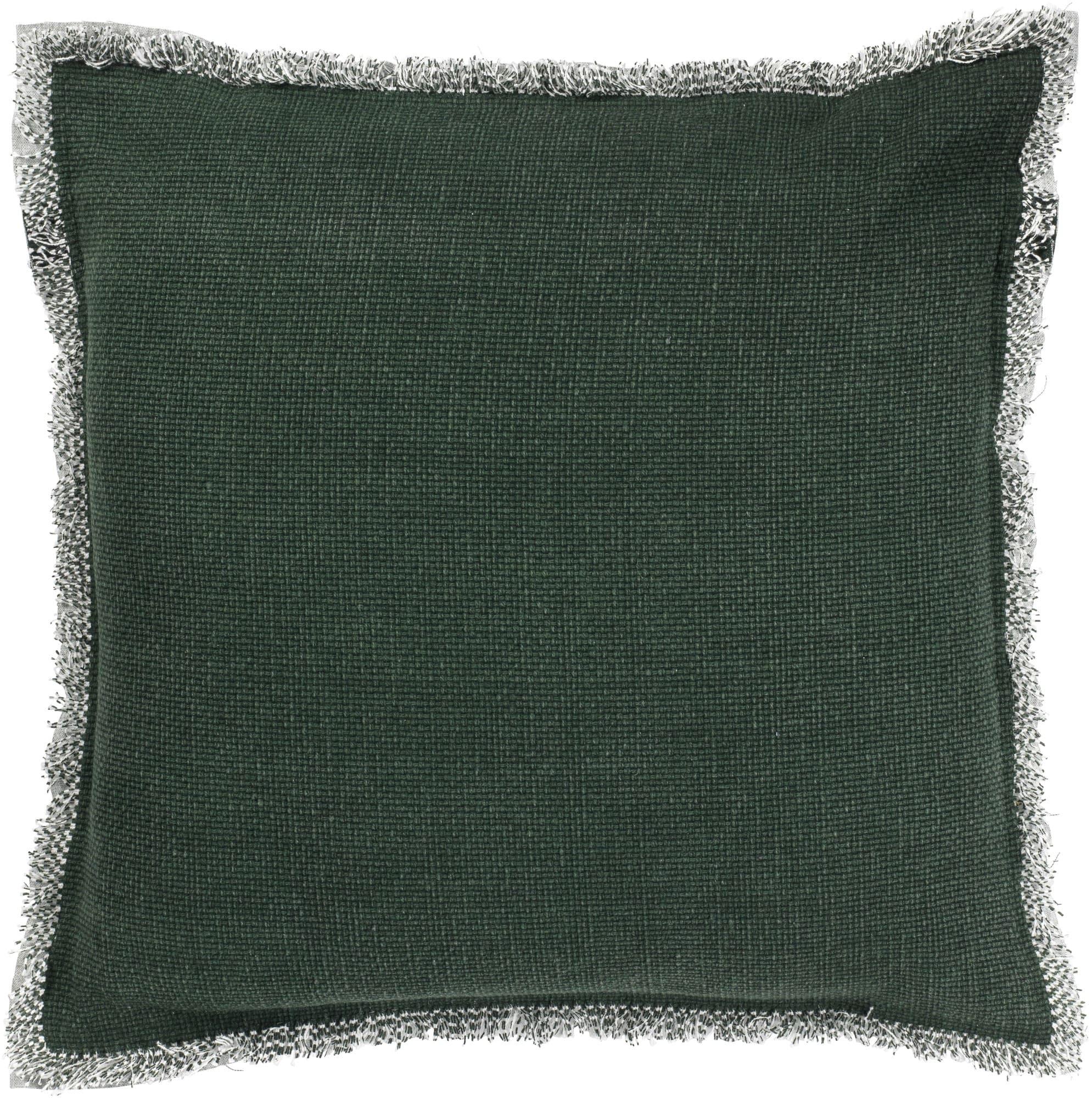 BURTO - Kussenhoes 60x60 cm - gewassen katoen - Mountain View - donkergroen