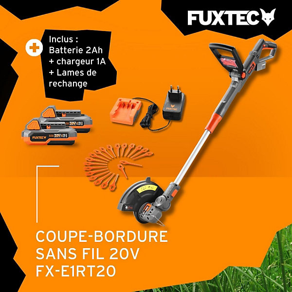 Coupe bordure batterie - FUXTEC FX-E1RT20 - 20V Set batterie 2Ah et chargeur 2A