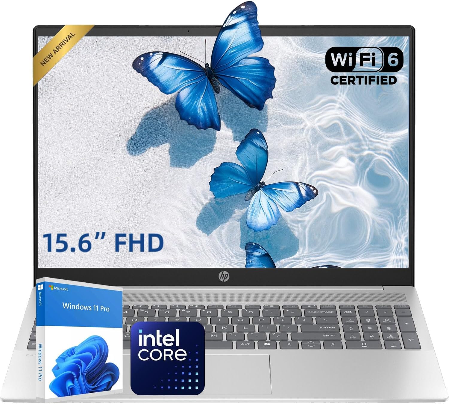 HP Latest 15.6 FHD Business Laptop  Intel Dual Core Processor Series  8GB RAM | 256GB PCIe SSD  Wi-Fi 6  Copilot AI  SD Card Reader  Win11 Pro with Office 365 for The Web  for Work&Study
