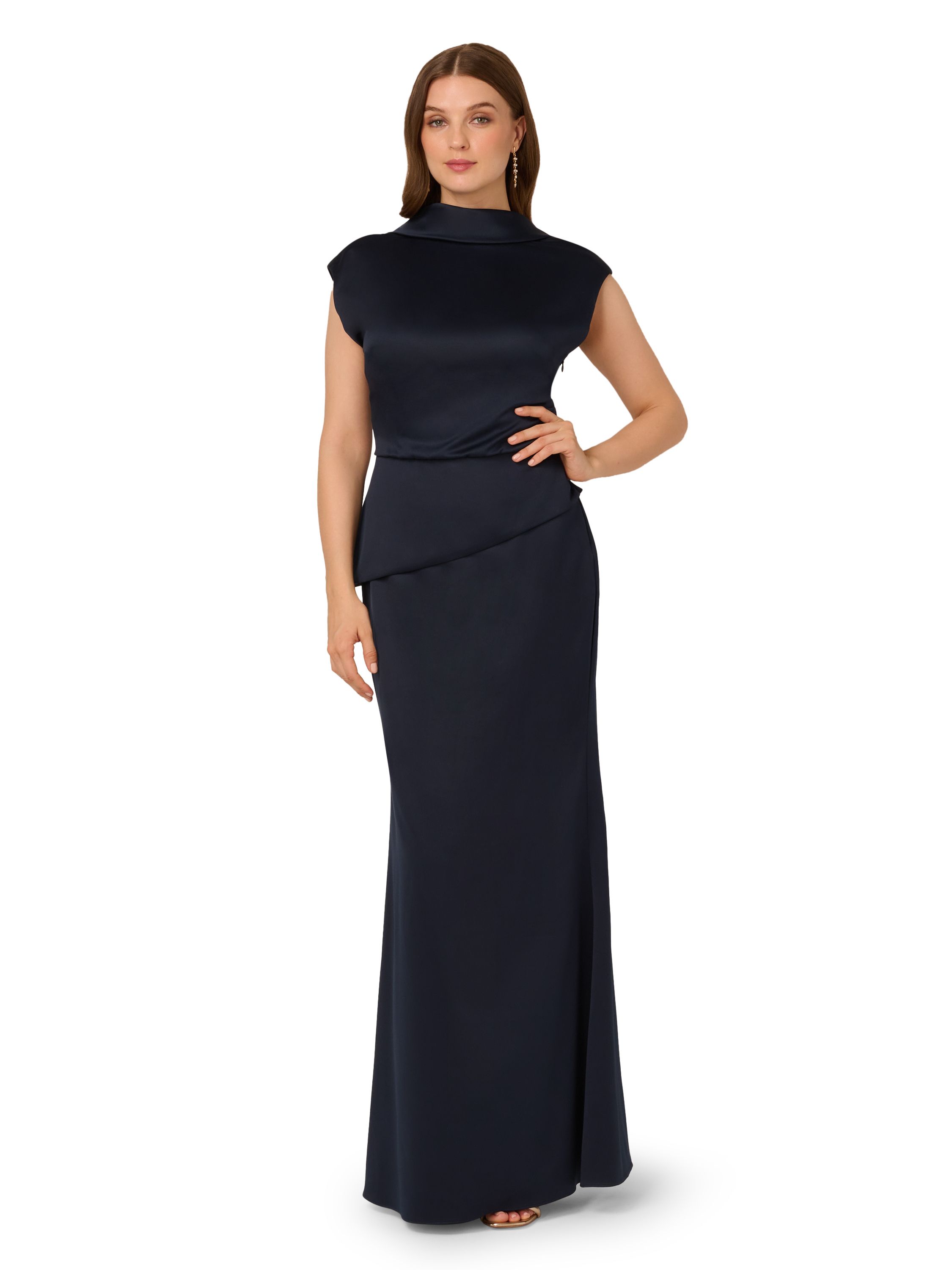 Adrianna Papell Satin Crepe Midi Dress