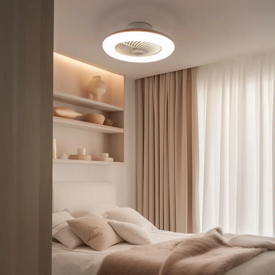 Qazqa plafondventilator clima wit ge?ntegreerde led