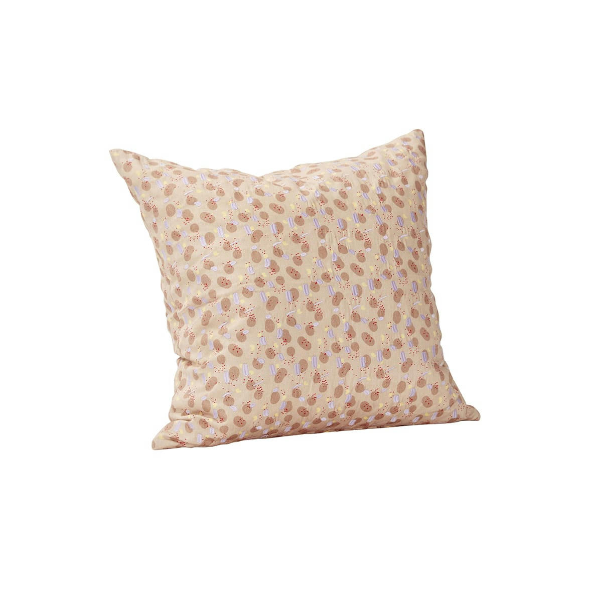 SPECKLE - Coussin beige marron violet et jaune 50x50cm