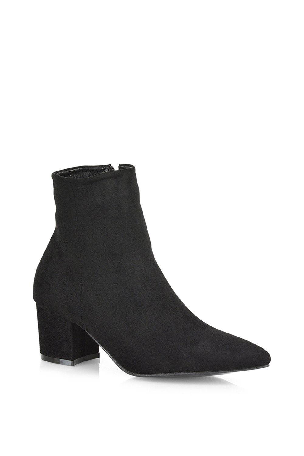 XY London Ayda' Pointed Toe Low Block Heel Ankle Boots
