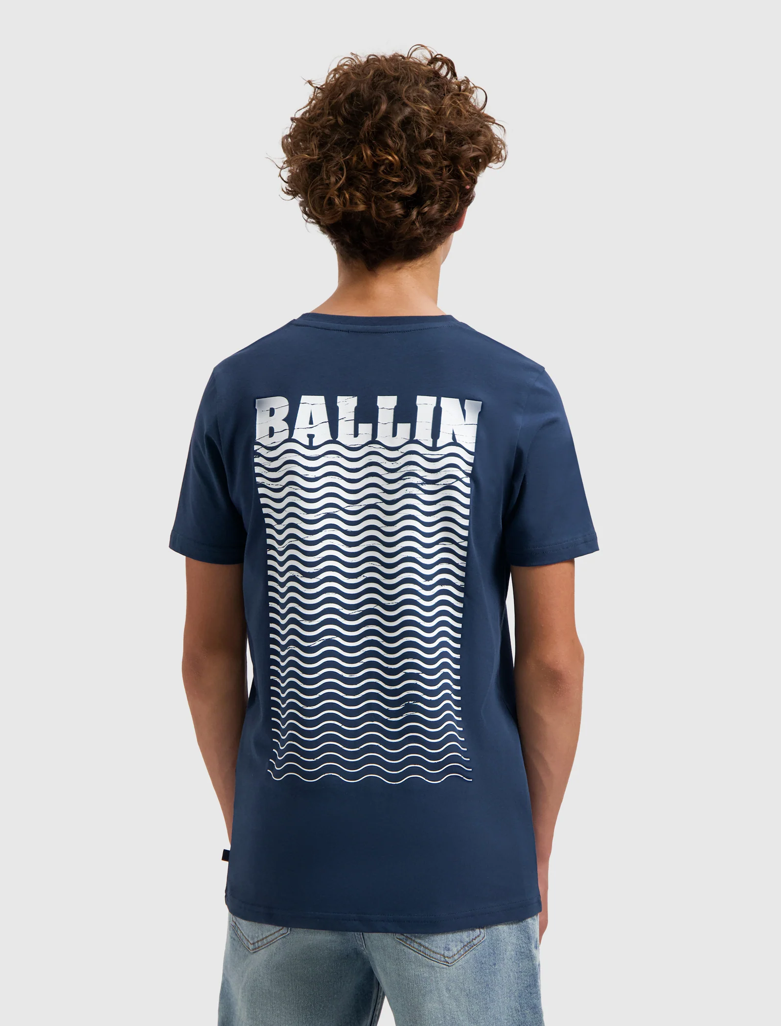 Junior Faded Waves T-shirt | Navy