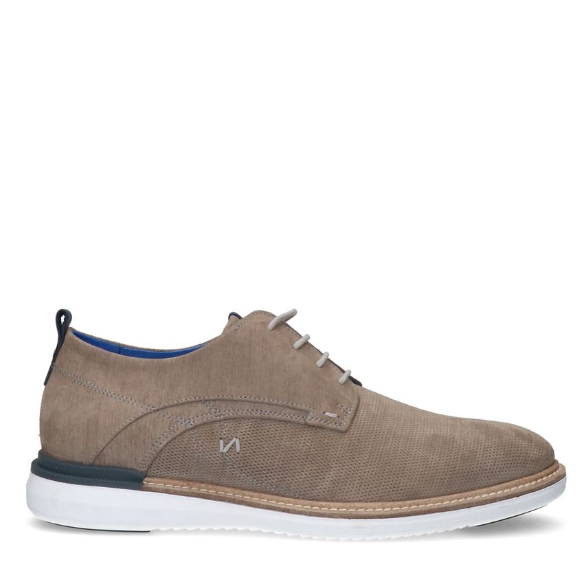 No Stress Taupe suède veterschoenen