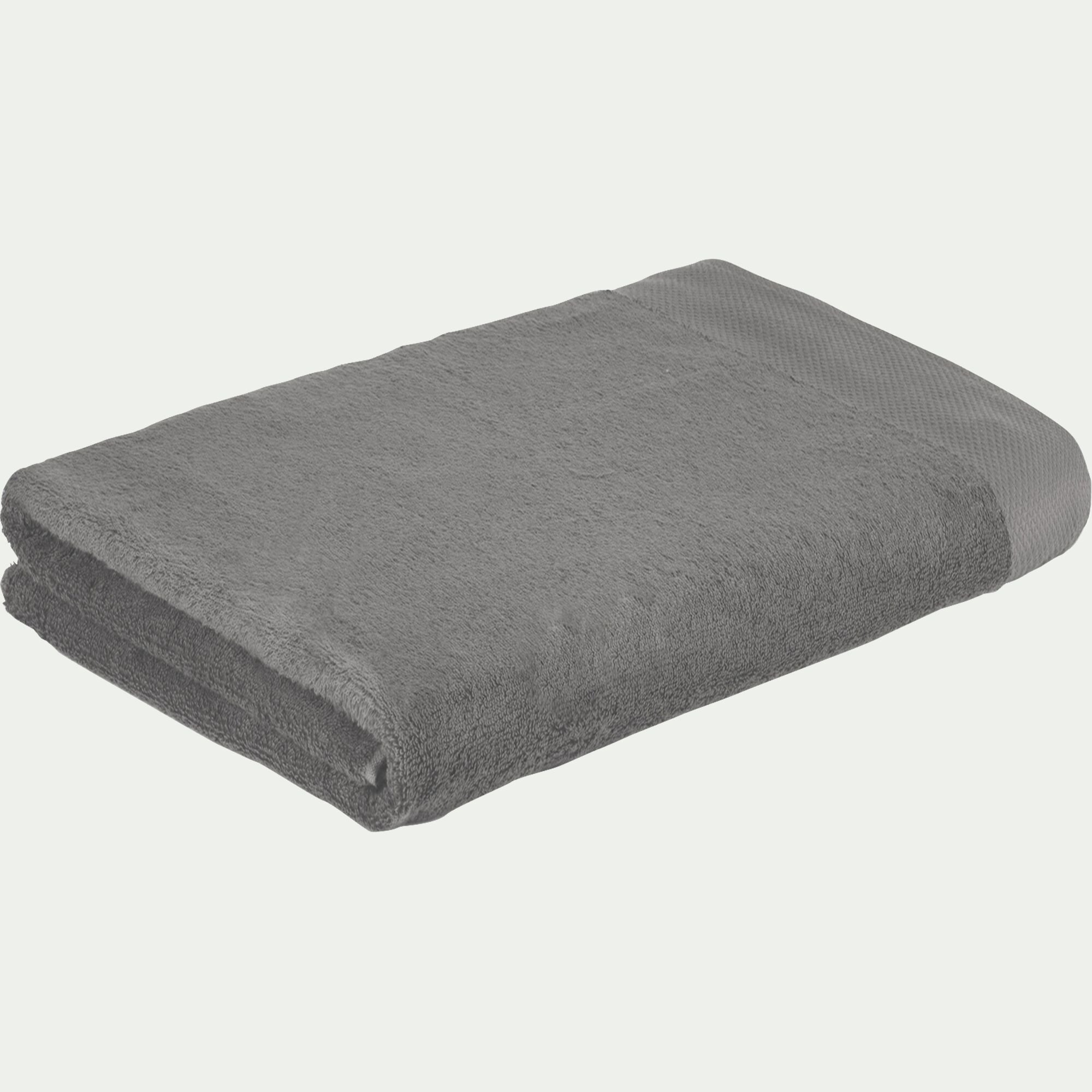 AZUR - Drap de bain en coton peigné - gris restanque 100x150cm