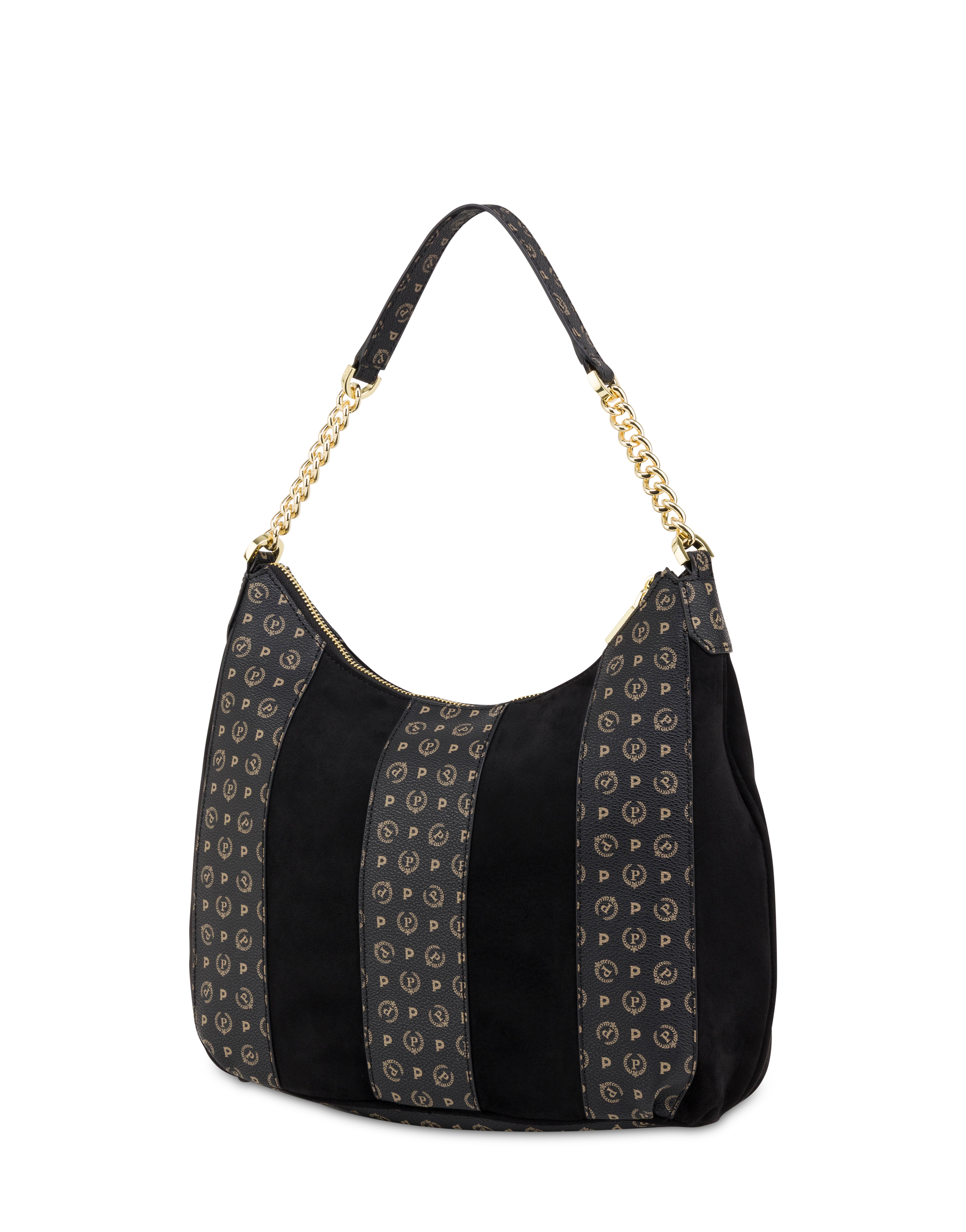 Borsa A Spalla Interplay In Fabric Suede Ed Heritage Pvc Nero/nero