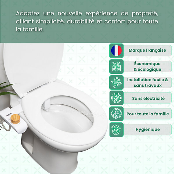 Kit WC complet toilette japonaise - Bidet ODHO - autonettoyante - alternative douchette- abattant WC japonais