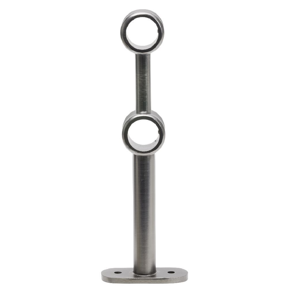 Support double extensible métal gris pour tringle Ø2xL17,5/20cm