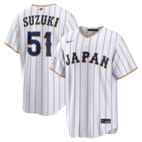 Seiya Suzuki Japan Baseball Nike 2026 World Baseball Classic Home Stadium Jersey - White/Navy
