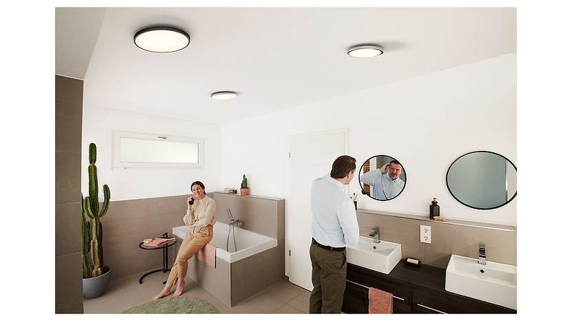 Plafon łazienkowy Smart Wifi Orbis LED ze ściemniaczem biało-czarny