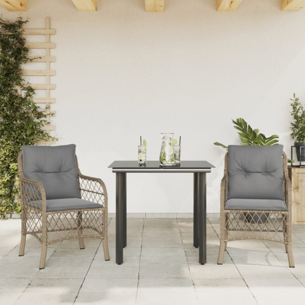 Zestaw Mebli Ogrodowych Bistro Stół Krzesła Rattan Poduszki Do Ogrodu