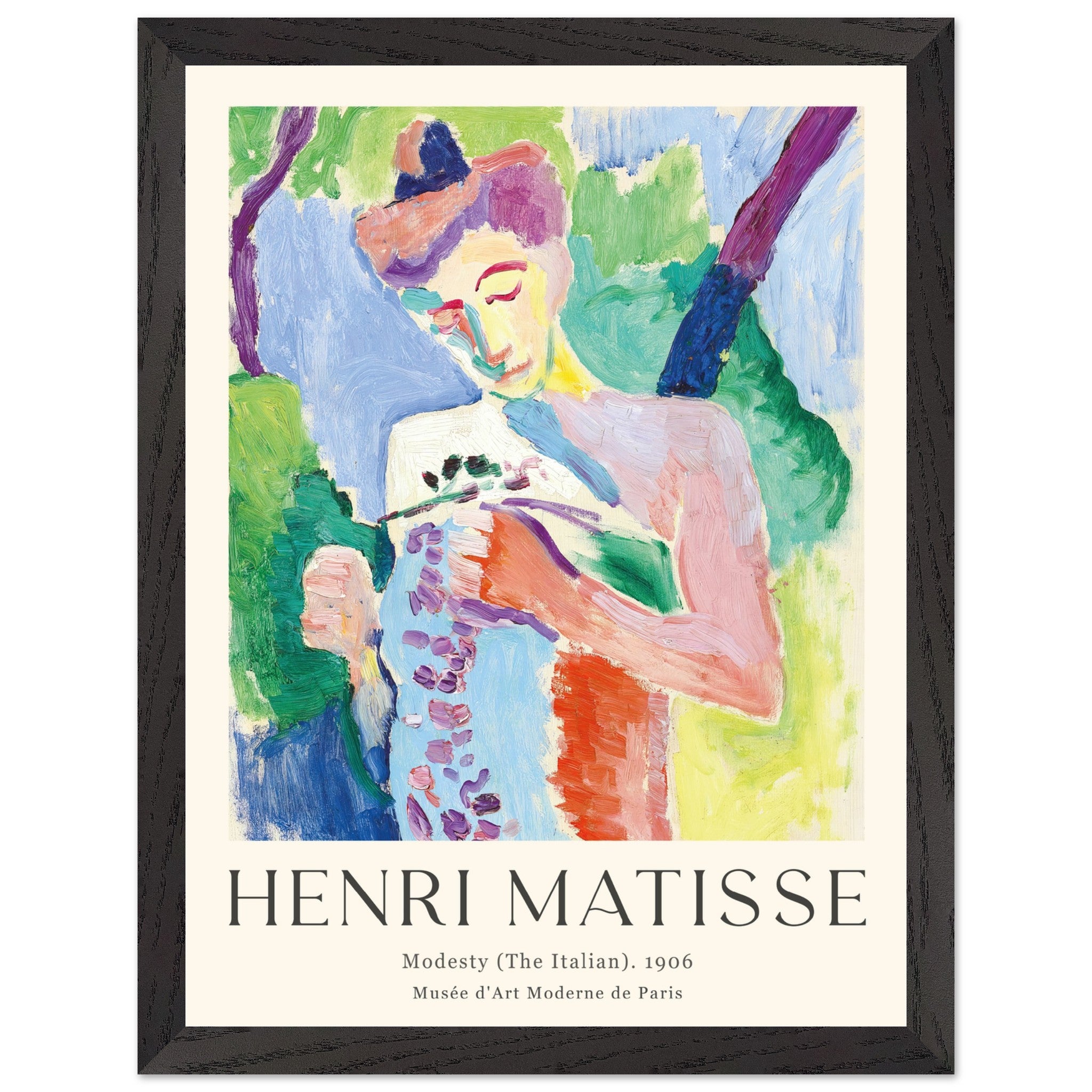 Artfulprints Poster met Lijst Matisse - Modesty 1906  - 30x40 cm - Meerkleurig