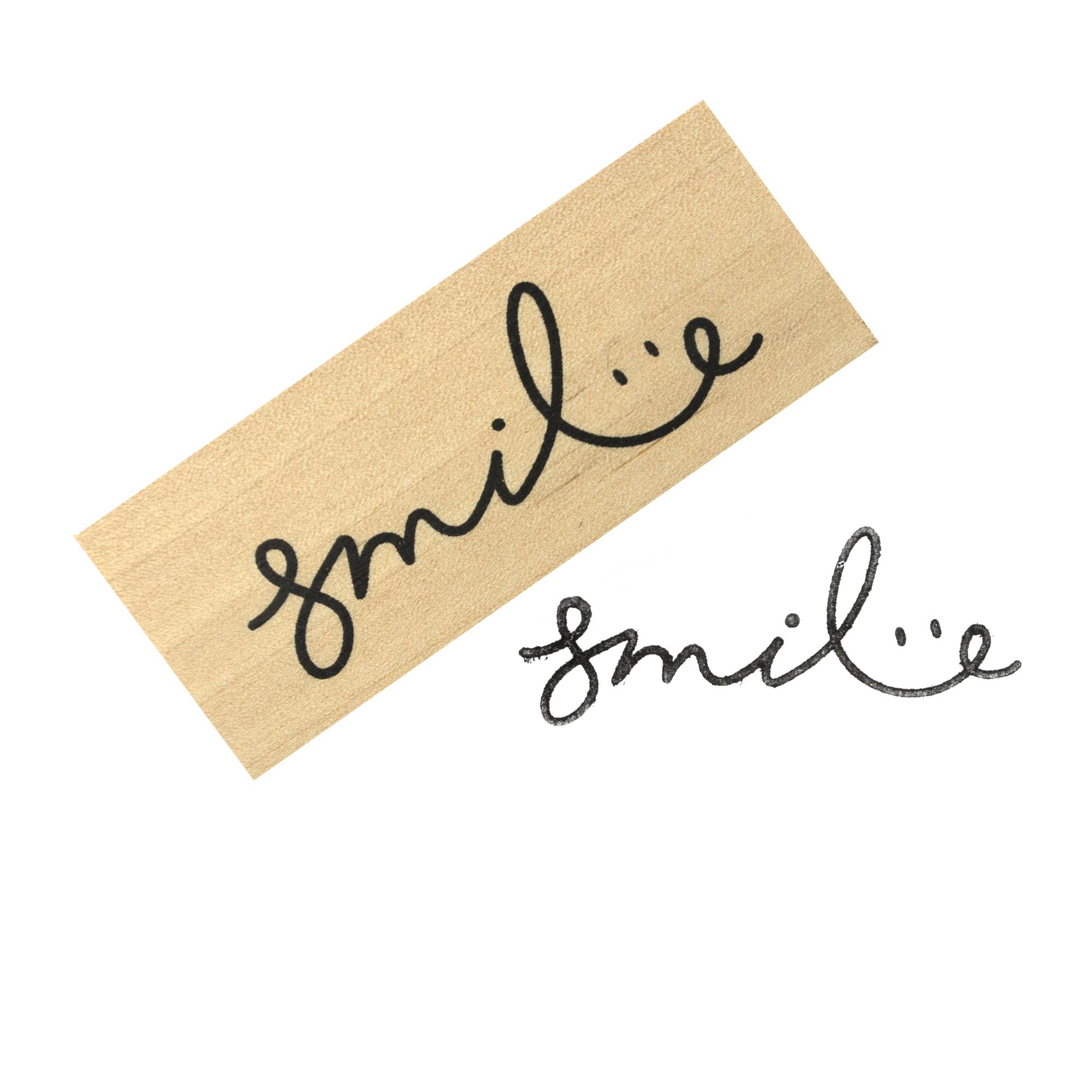 Smile Wooden Stamp 2.5cm x 6.3cm