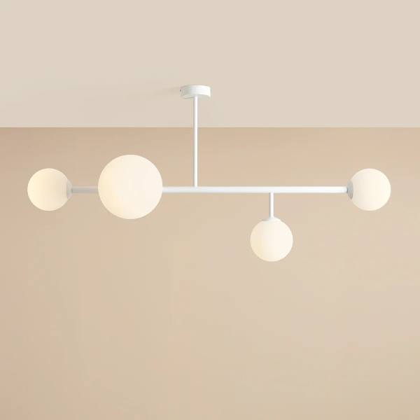 Lampa wisząca biała DIONE 4xE27x45W wym: 58x117x32 cm Aldex