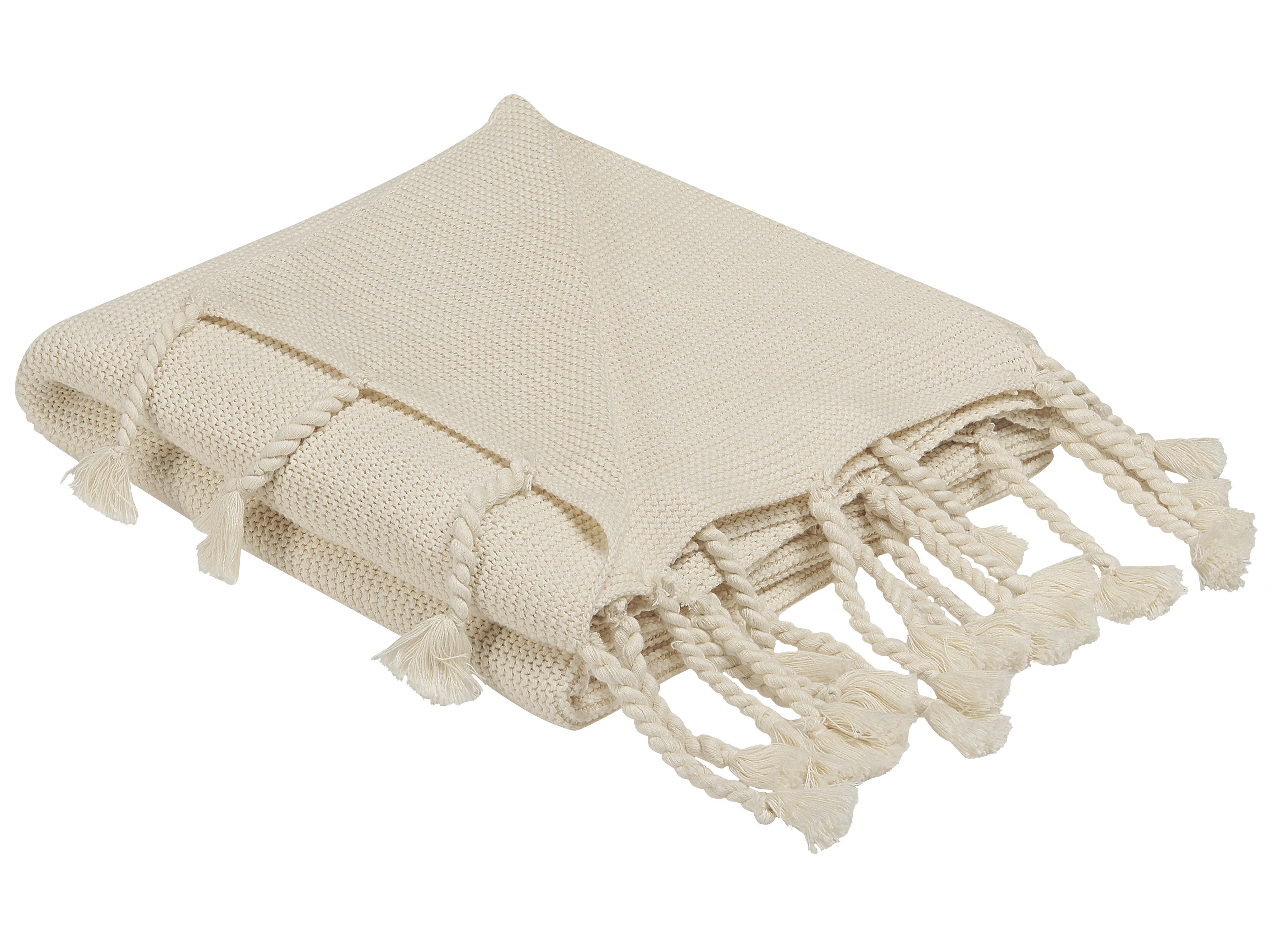 Blanket NAZILLI Cotton 125 x 150 cm Beige