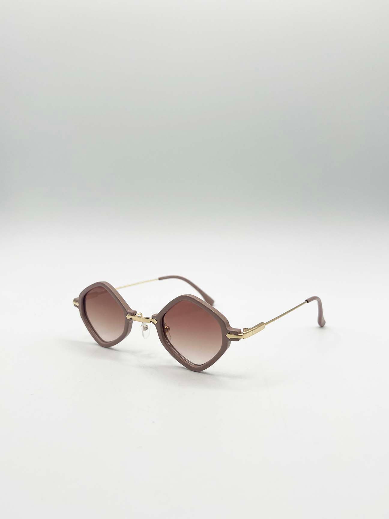 SVNX Diamond Shape Sunglasses in Nude