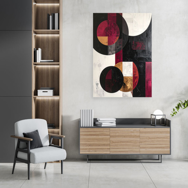 Obraz do salonu kuchni, Abstrakcyjne koła kształty 20x30