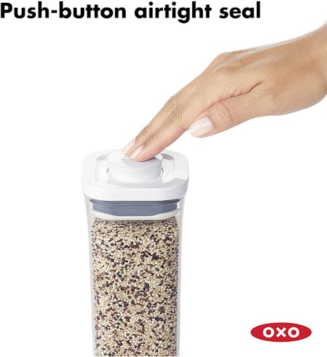2 X Oxo Good Small Square Short 1000Ml Air Tight 1L Pop 2.0 Container