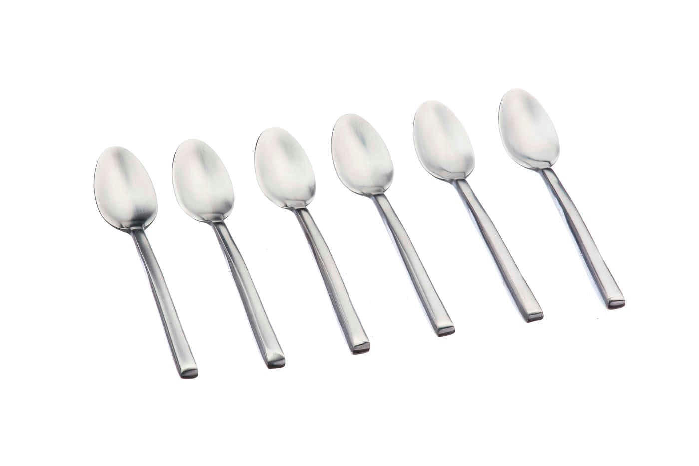 NUDE - Lot de 6 petites cuillères en inox argent