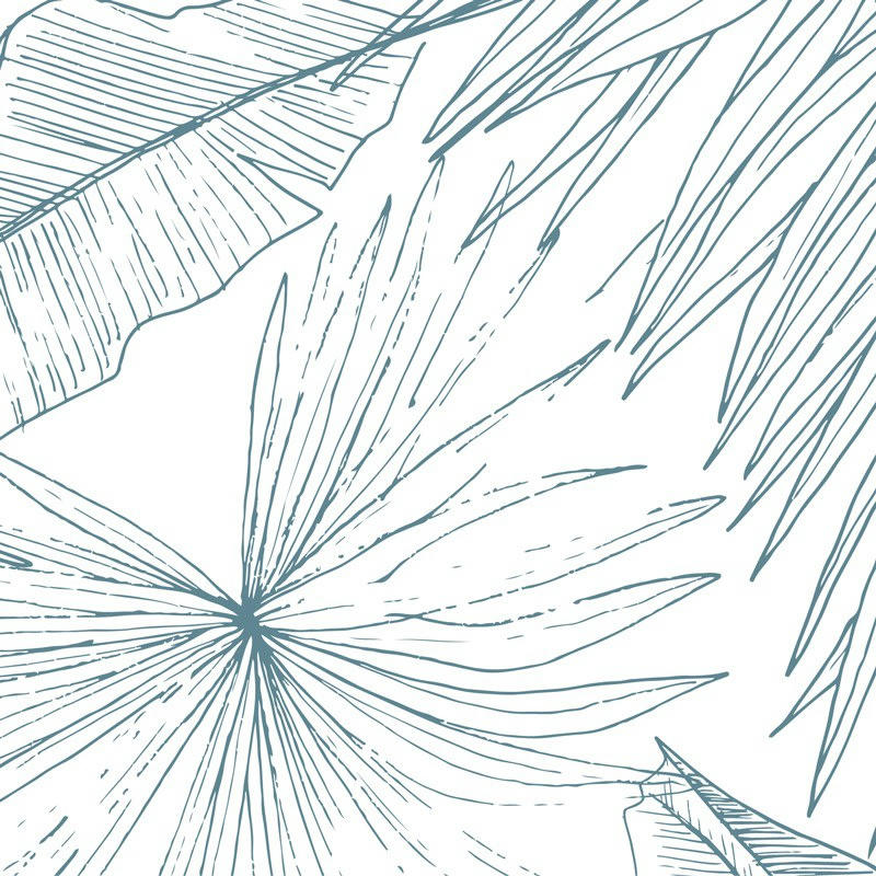 LAKAN - Lot de 5 Contremarches MIX H 15xL100cm Bleu Feuillage