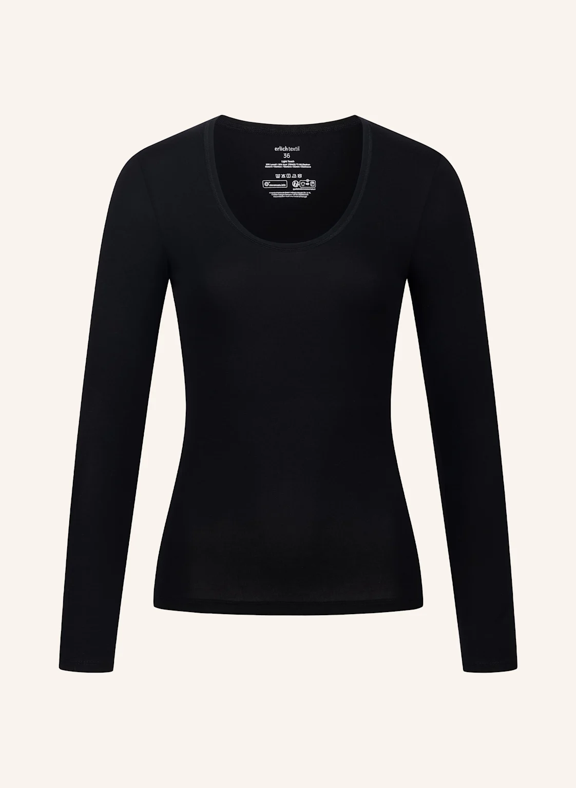erlich textil Light Touch tiefausgeschnittenes Langarmshirt mit Lyocell - seidig weich