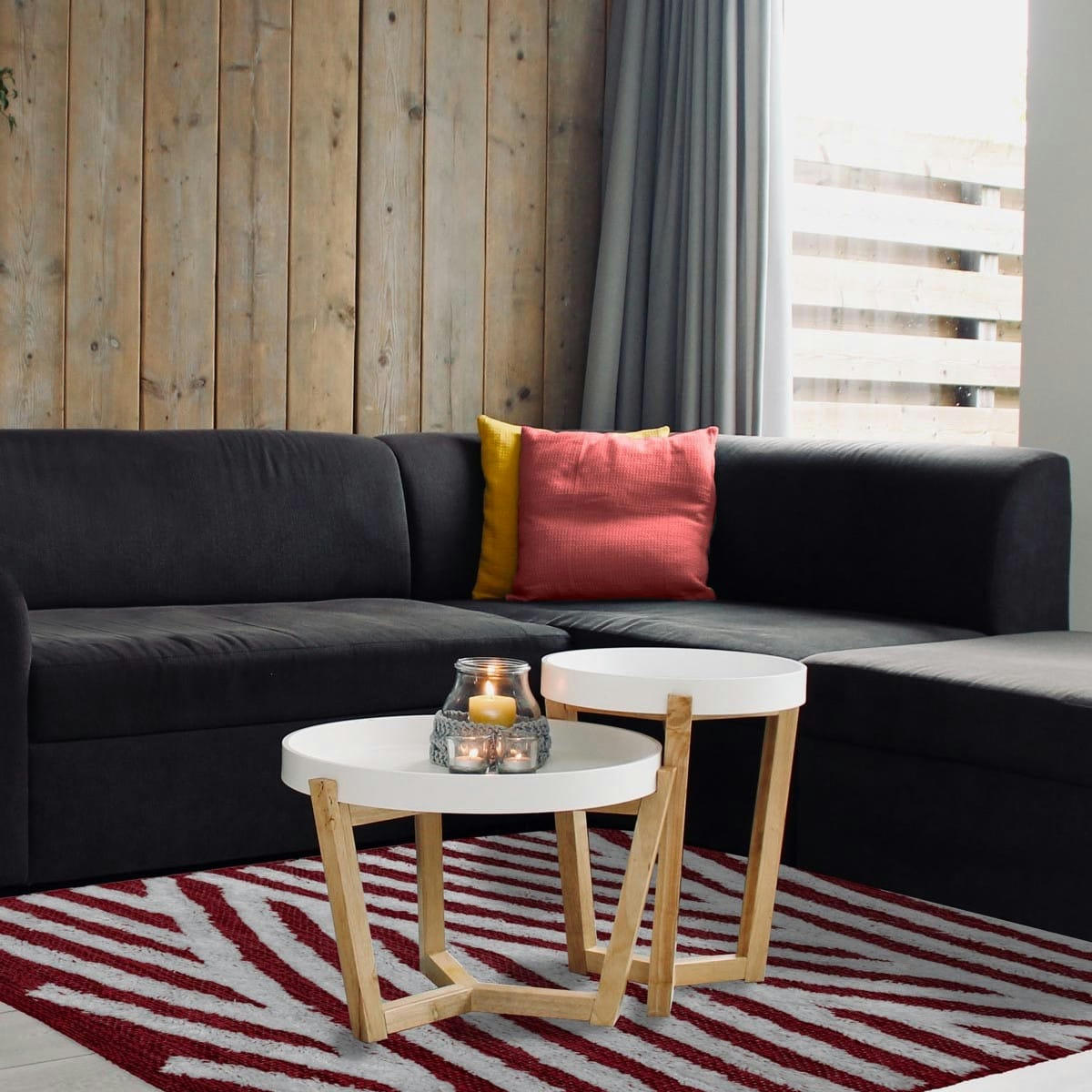 BERGAME - Tapis et descente de lit antidérapant  cardinal 70x150 cm